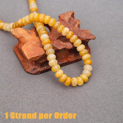 1 Strand Natural 5 * 8mm Yellow Jade Rondelle Beads, Natural Abacus Disk Stone Beads Loose Spacer Gemstone for DIY Bracelet Necklace Jewelry Making