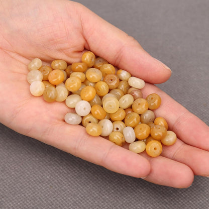 1 Strand Natural 5 * 8mm Yellow Jade Rondelle Beads, Natural Abacus Disk Stone Beads Loose Spacer Gemstone for DIY Bracelet Necklace Jewelry Making