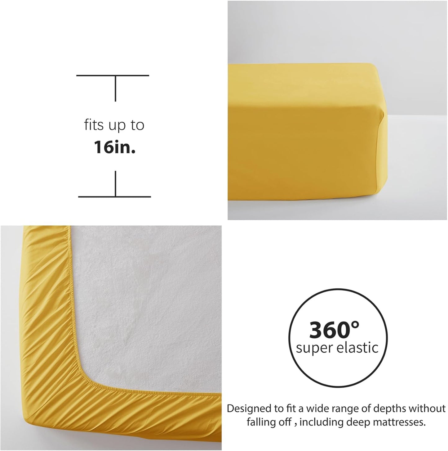 Queen Comforter Set, Mustard Yellow Tufted Bed in a Bag 7 Pieces with Sheets, All Season Bedding Sets 1 Comforter, 2 PillowShams, Pillowcases, Flat Sheet, Fitted Sheet (ANUS23CF04YE8888)