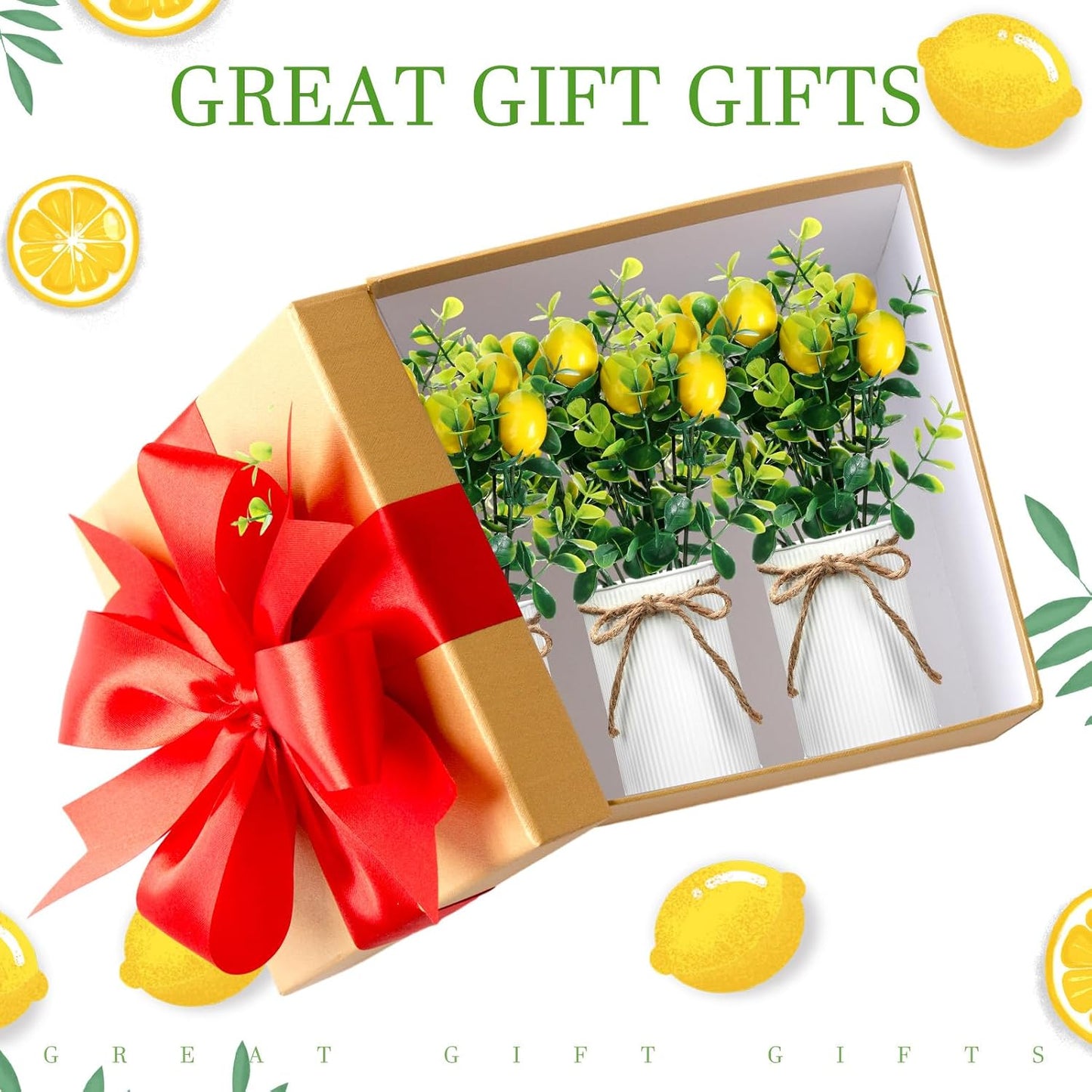8 Pack Faux Lemon Kitchen Decor and Accessories Metal Lemon Mason Jar Table Centerpiece Decorations for Home Fake Potted Artificial Plant for Summer Tiered Tray Spring Farmhouse