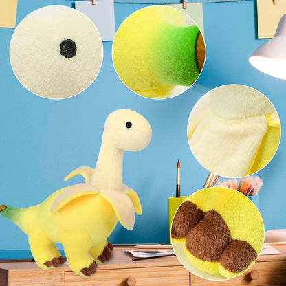 12 Inch Banana Dinosaur Plush, Stuffed Figure Pillow for Room Decor for Game Fans Graduation Gift