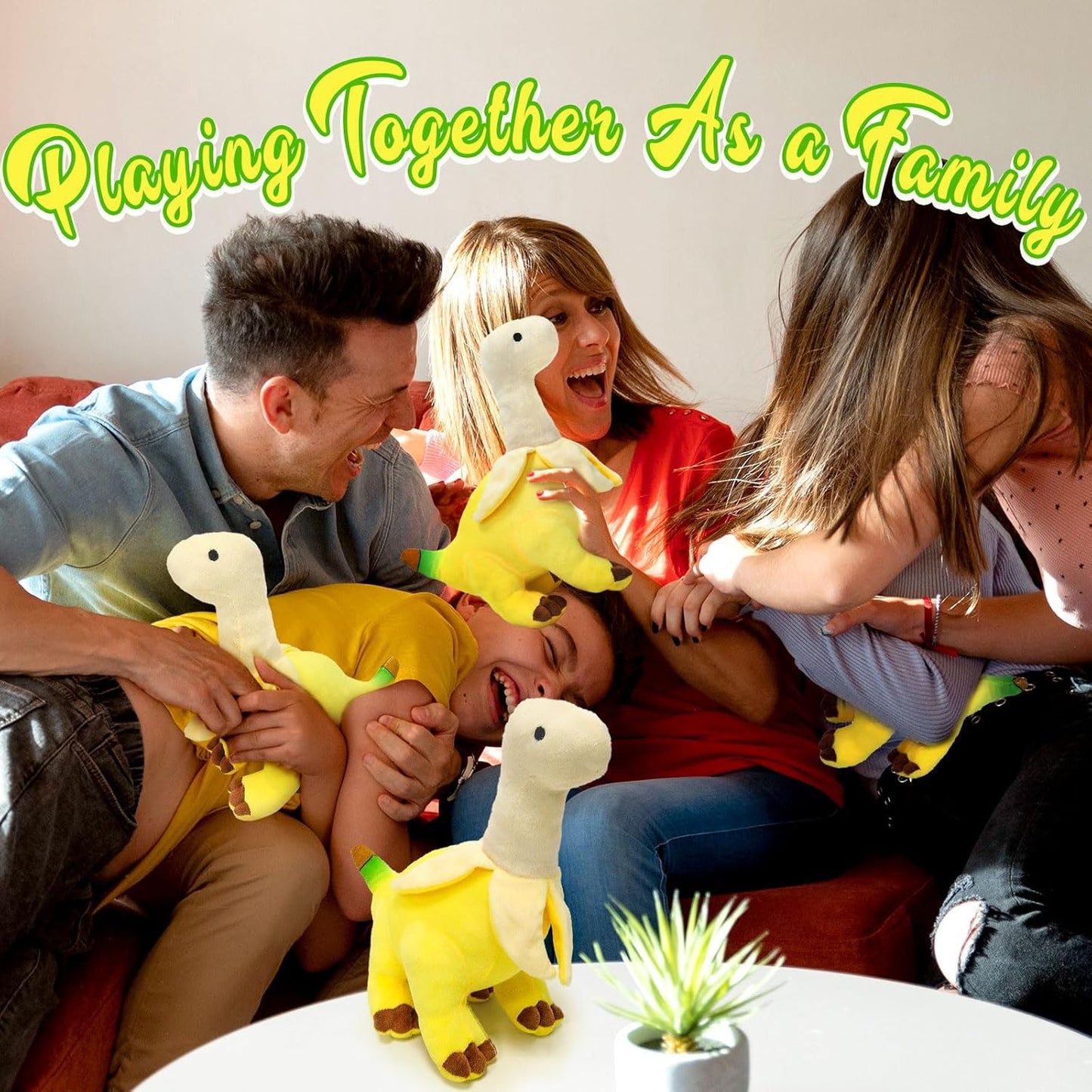 12 Inch Banana Dinosaur Plush, Stuffed Figure Pillow for Room Decor for Game Fans Graduation Gift