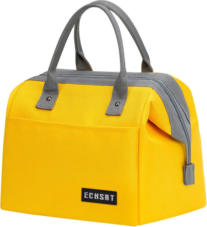 Large Insulated Lunch Bag for Women Men Leakproof Cooler Lunch Tote Bags for Work Travel Adult Thermal Lunchbox for Office -10L Yellow