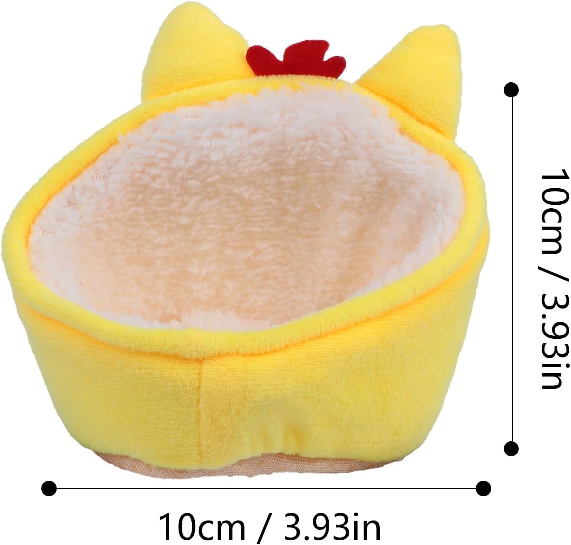 Winter Warm Small Pet Bed House Thicken Soft Hamster Nest in Cute Yellow Chicken Shape Comfortable Pet Sleeping House for Hamsters Small Animals Indoor Use