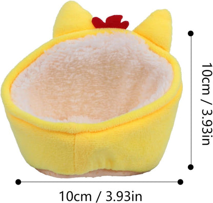 Winter Warm Small Pet Bed House Thicken Soft Hamster Nest in Cute Yellow Chicken Shape Comfortable Pet Sleeping House for Hamsters Small Animals Indoor Use