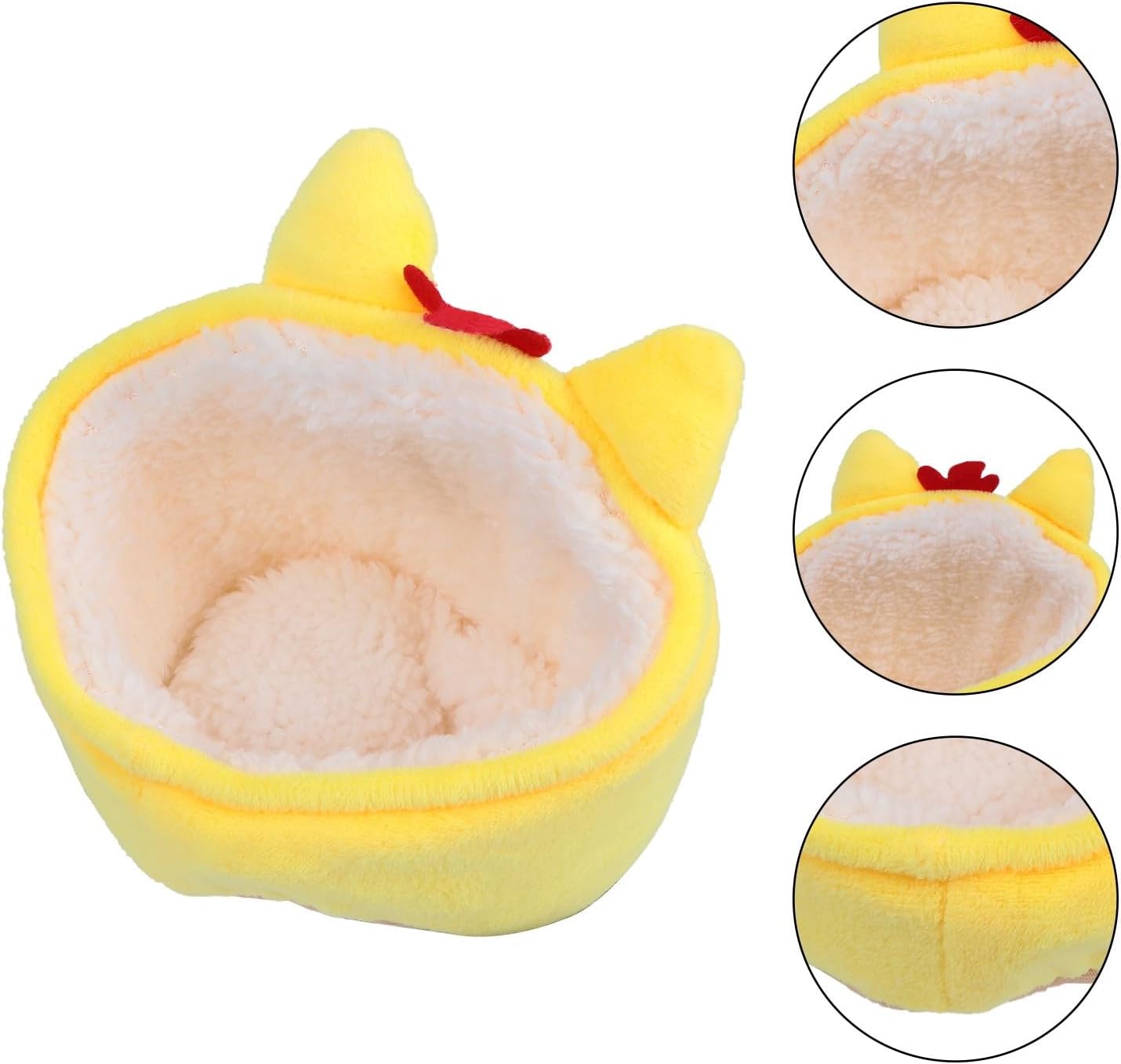 Winter Warm Small Pet Bed House Thicken Soft Hamster Nest in Cute Yellow Chicken Shape Comfortable Pet Sleeping House for Hamsters Small Animals Indoor Use