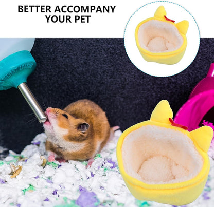 Winter Warm Small Pet Bed House Thicken Soft Hamster Nest in Cute Yellow Chicken Shape Comfortable Pet Sleeping House for Hamsters Small Animals Indoor Use
