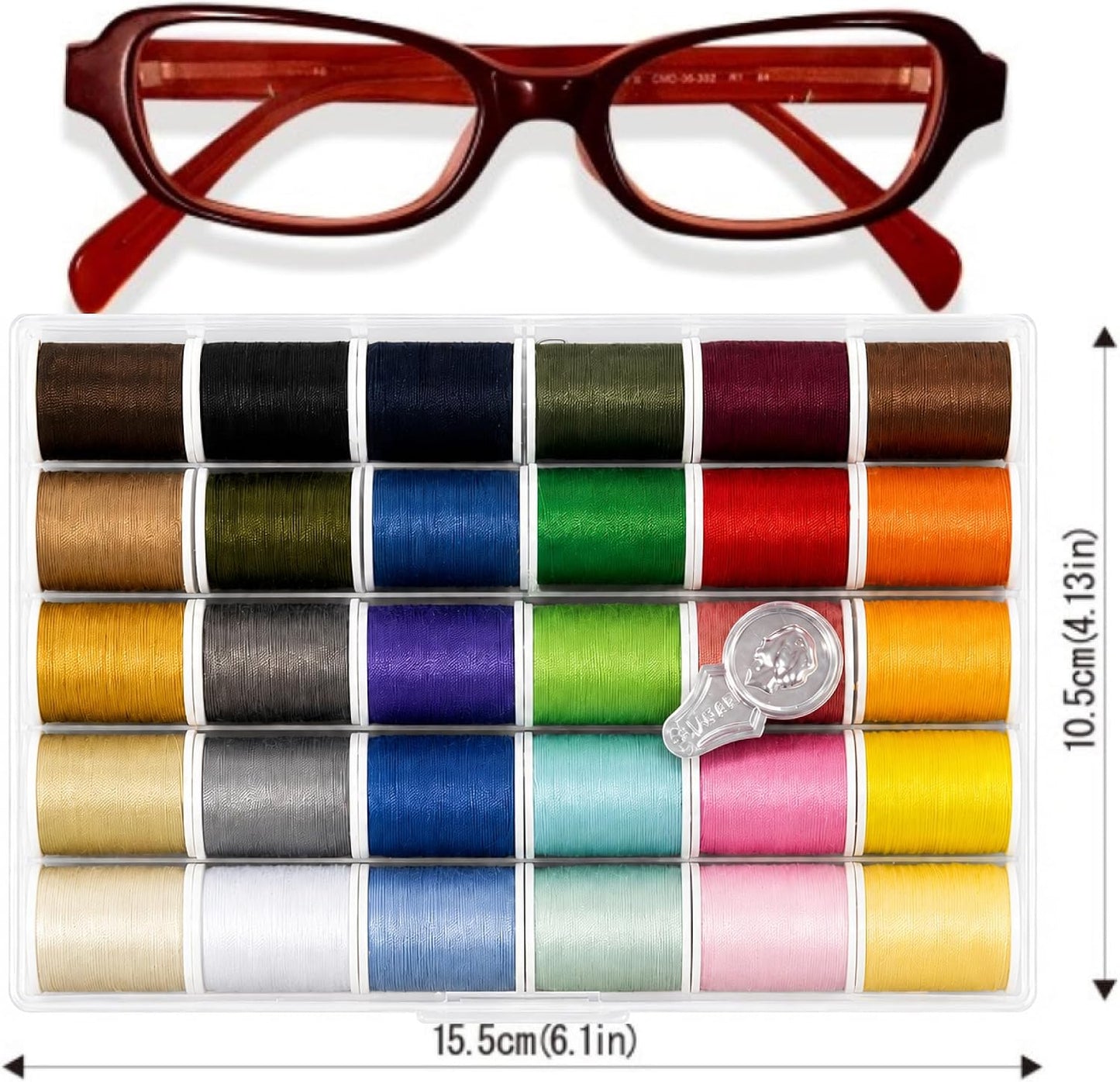Japan 30-Color Handy Polyester Sewing Thread Set, 45m / 50 yds Each [93011]