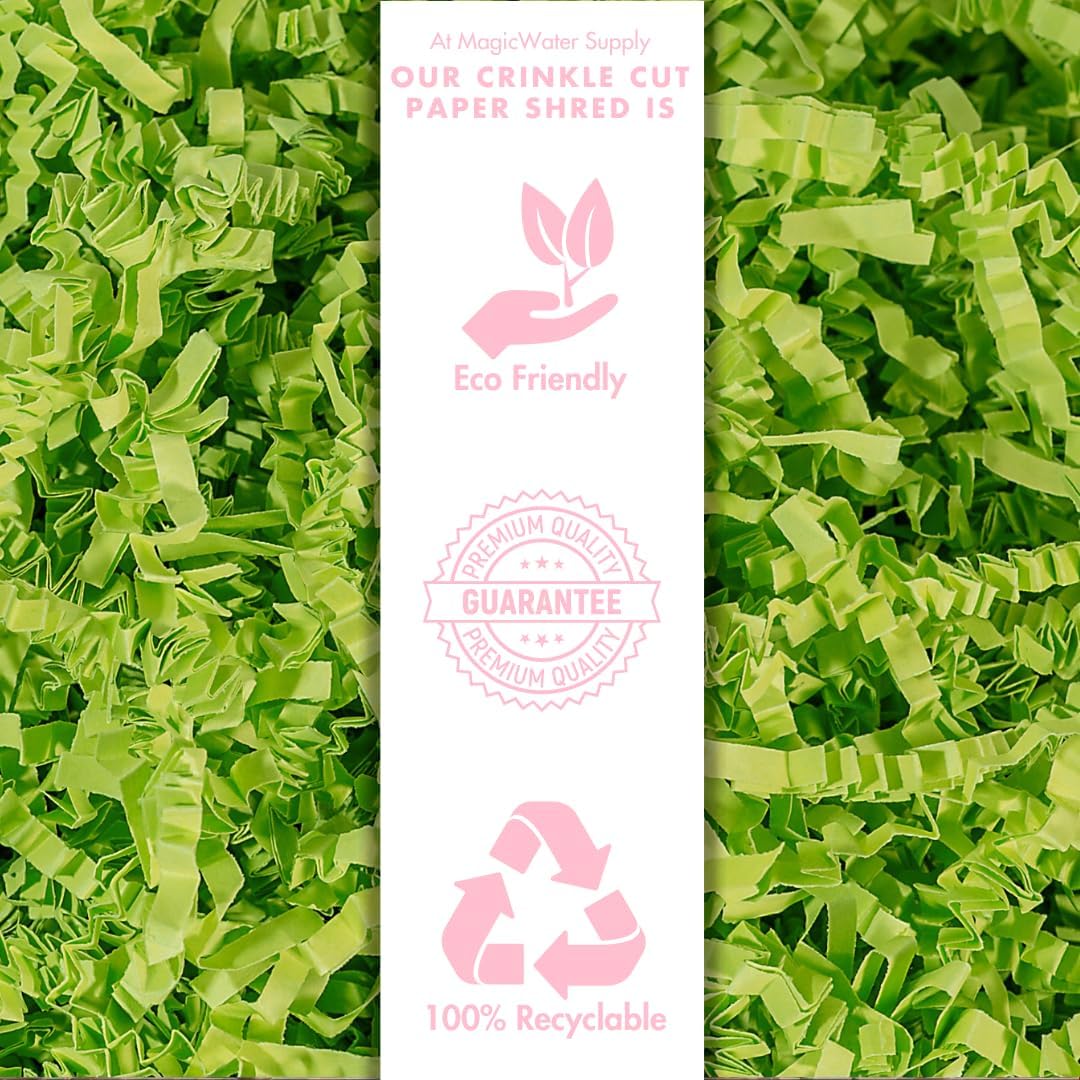 MagicWater Crinkle Cut Paper for Gift Baskets - 1/2LB - Lime Green | Paper Shred, For Basket Filling, For Gift Boxes, Birthdays, Weddings, Anniversaries, Valentines Day and other occassions