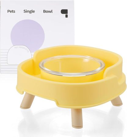 Ant Proof Cat Food Bowl, Elevated Cat Feeding Bowl, Yellow 1pcs | Prevents Ants from Entering and Reduces Neck Stress, Non-Slip Elevated Cat Feeding Bowl