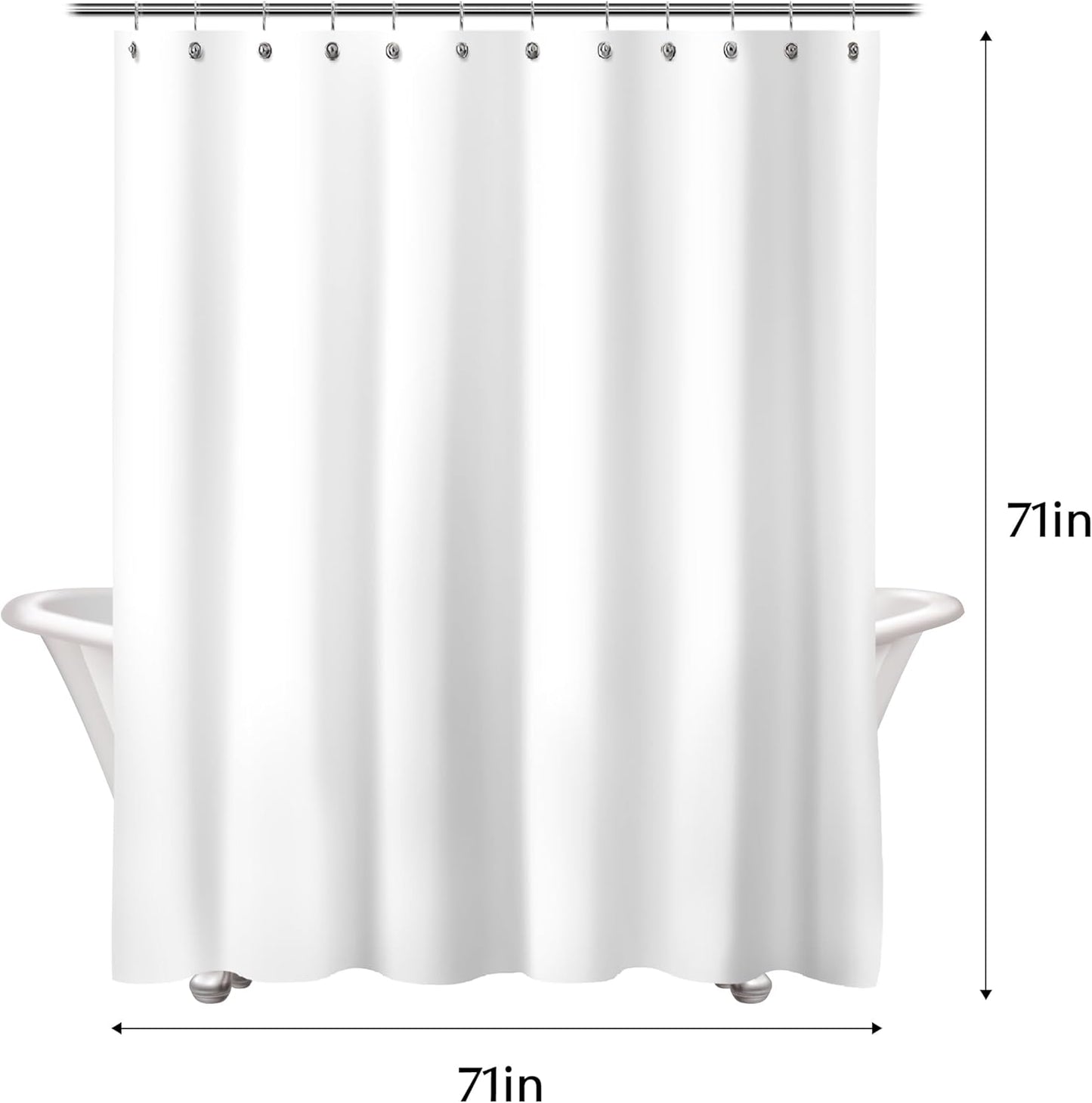 Yellow Gray Horizontal Stripes Water-Repellent Fabric Shower Curtain with Reinforced Metal Grommets Refreshing Striped Design Bathroom Decor