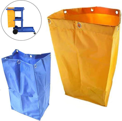Commercial Cleaning Cart Bag, Yellow, 24.57L, Canvas, Vinyl, Waterproof, Reusable, Easy to Fold, Perfect for Hotel/Commercial Cleaning Carts