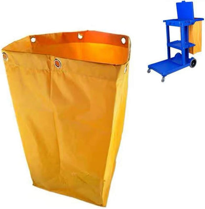 Commercial Cleaning Cart Bag, Yellow, 24.57L, Canvas, Vinyl, Waterproof, Reusable, Easy to Fold, Perfect for Hotel/Commercial Cleaning Carts