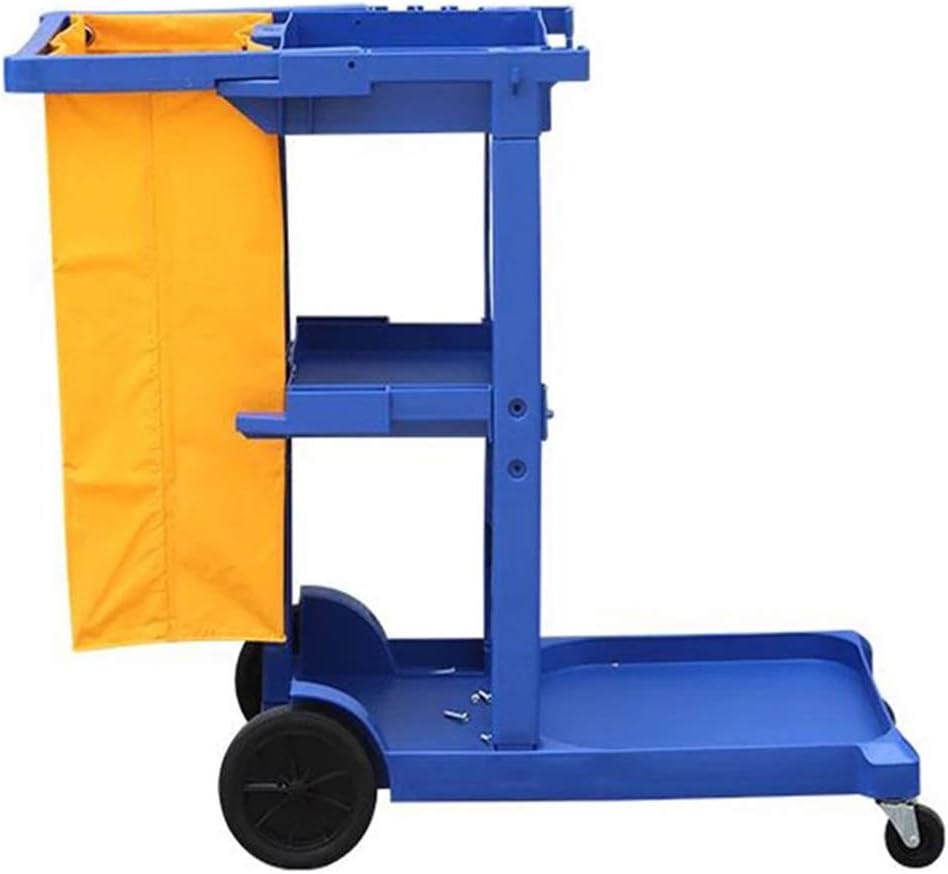 Commercial Cleaning Cart Bag, Yellow, 24.57L, Canvas, Vinyl, Waterproof, Reusable, Easy to Fold, Perfect for Hotel/Commercial Cleaning Carts