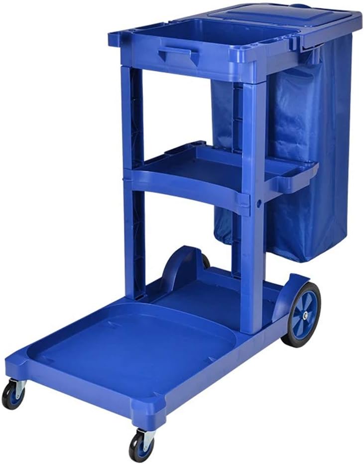 Commercial Cleaning Cart Bag, Yellow, 24.57L, Canvas, Vinyl, Waterproof, Reusable, Easy to Fold, Perfect for Hotel/Commercial Cleaning Carts