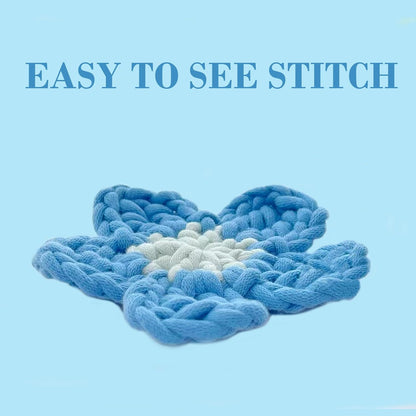 Yellow Cotton-Nylon Blend Yarn for Crocheting and Knitting - Easy-to-See Stitches for Beginners Crochet Kit (3x50g)