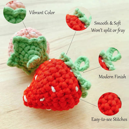 Yellow Cotton-Nylon Blend Yarn for Crocheting and Knitting - Easy-to-See Stitches for Beginners Crochet Kit (3x50g)