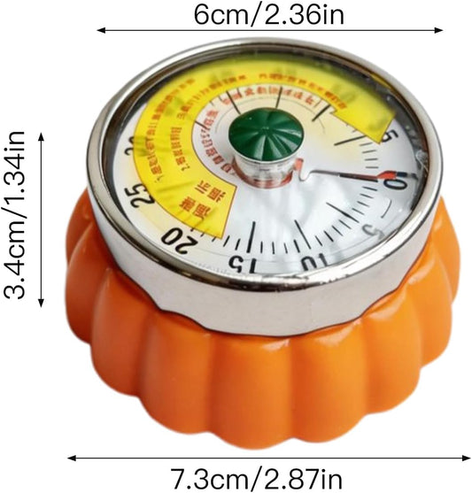 Mechanical Kitchen Timer with Magnet: Wind Up Cooking Timer Clock with Loud Alarm, Kitchen Timers for Cooking, No Battery Manual Food Timer for Baking, BBQ, Seniors & Daily Reminders (Yellow)