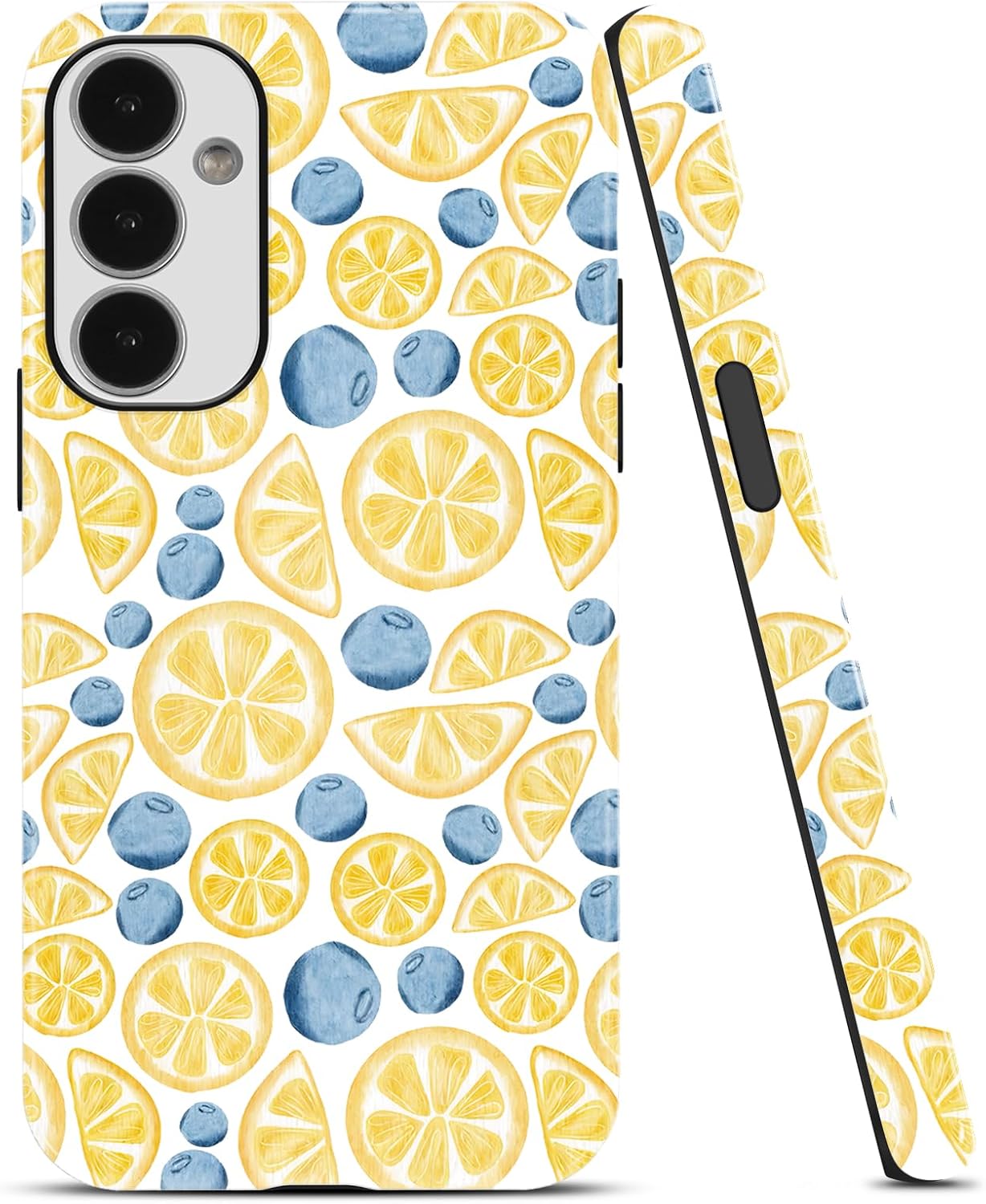 Aesthetics Summer Lemon Blueberry Phone Case for Samsung Galaxy A15 5G Case Cute Design Phone Cover Shockproof Soft TPU Hard PC Protection Funda for Samsung A15 5G 6.5 Inch