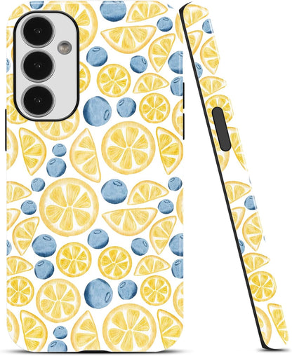 Aesthetics Summer Lemon Blueberry Phone Case for Samsung Galaxy A15 5G Case Cute Design Phone Cover Shockproof Soft TPU Hard PC Protection Funda for Samsung A15 5G 6.5 Inch