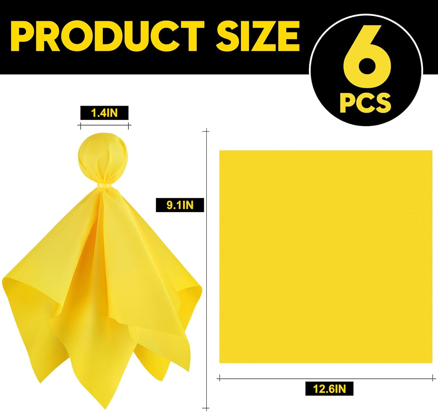 Football Penalty Flags, 6-Pack Yellow Referee Flags for Games and Parties | Yellow Football Penalty Flags, 6-Piece Referee Set for Football Games, Fan Events, Sports Parties and Game Day Activities