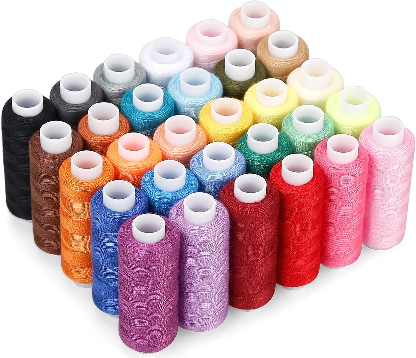 Sewing Thread Kit, 30 Colors Polyester 250 Yards per Spool | Ideal for Hand Sewing, Embroidery, Mending Clothes, and DIY Craft Projects for Adults and Beginners