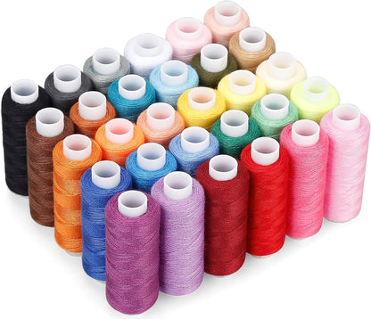 Sewing Thread Kit, 30 Colors Polyester 250 Yards per Spool | Ideal for Hand Sewing, Embroidery, Mending Clothes, and DIY Craft Projects for Adults and Beginners