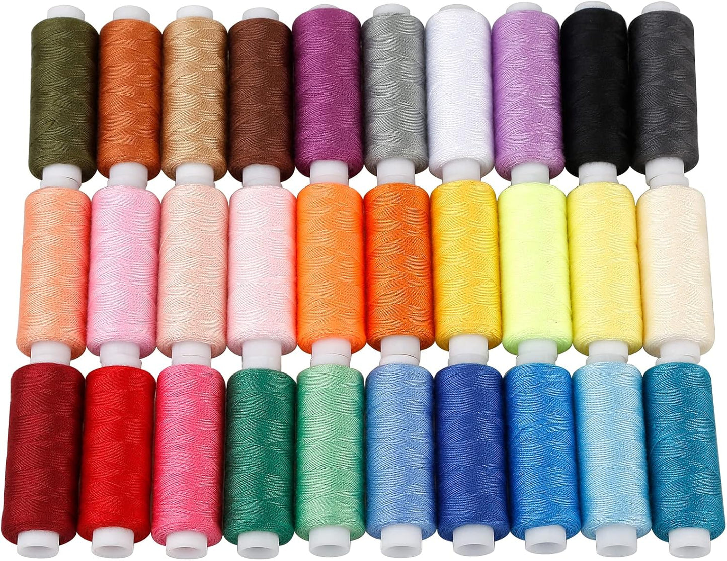 Sewing Thread Kit, 30 Colors Polyester 250 Yards per Spool | Ideal for Hand Sewing, Embroidery, Mending Clothes, and DIY Craft Projects for Adults and Beginners