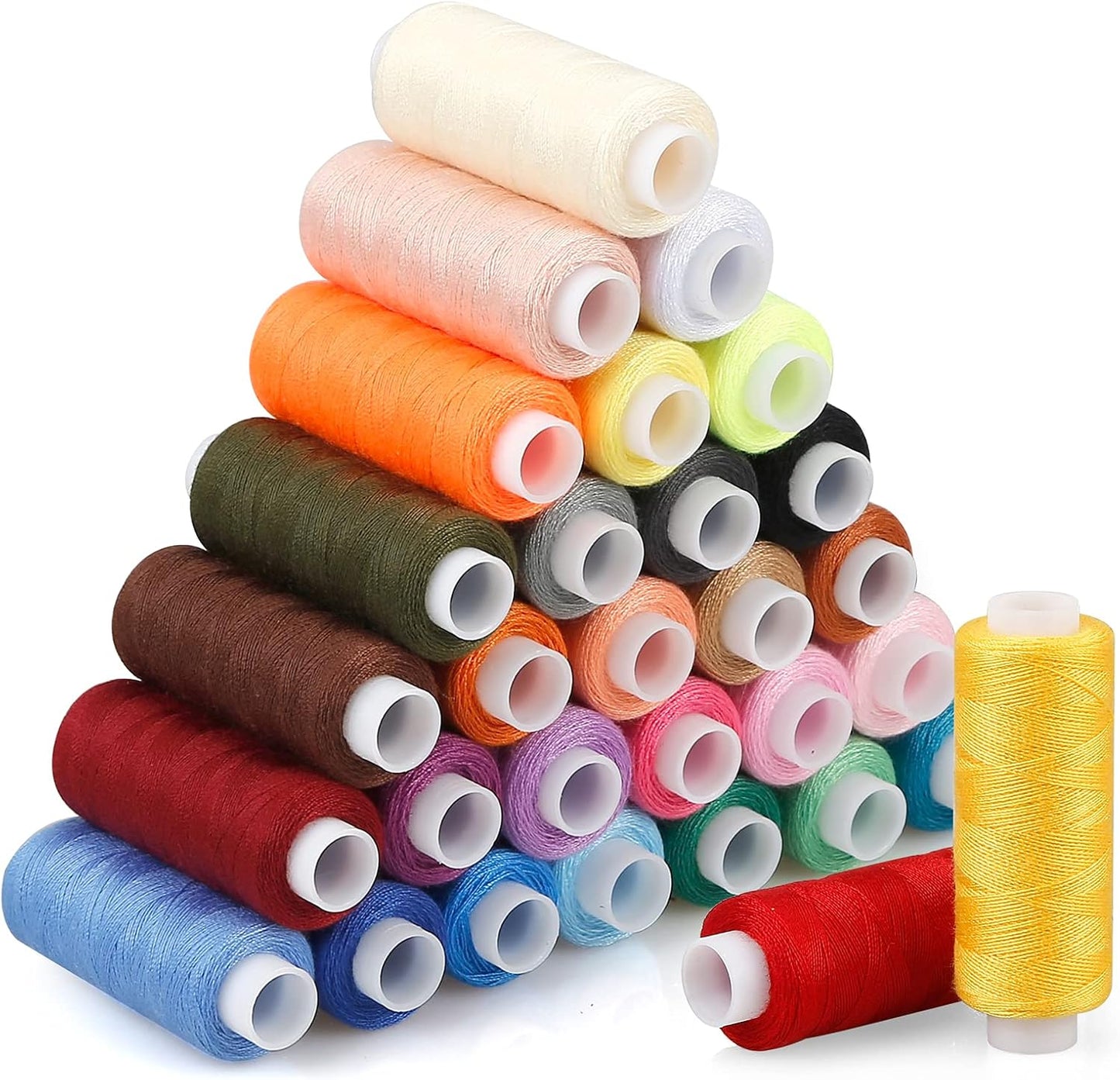 Sewing Thread Kit, 30 Colors Polyester 250 Yards per Spool | Ideal for Hand Sewing, Embroidery, Mending Clothes, and DIY Craft Projects for Adults and Beginners