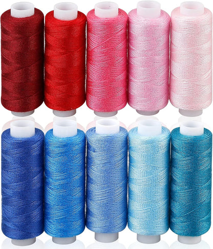 Sewing Thread Kit, 30 Colors Polyester 250 Yards per Spool | Ideal for Hand Sewing, Embroidery, Mending Clothes, and DIY Craft Projects for Adults and Beginners
