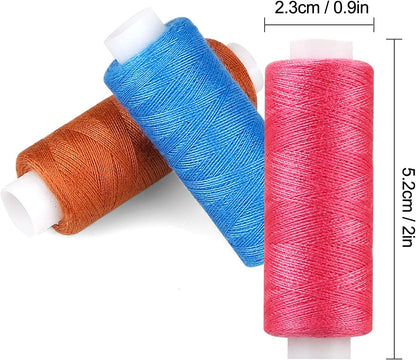 Sewing Thread Kit, 30 Colors Polyester 250 Yards per Spool | Ideal for Hand Sewing, Embroidery, Mending Clothes, and DIY Craft Projects for Adults and Beginners