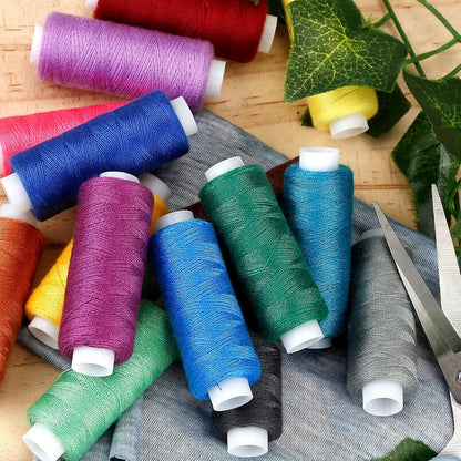 Sewing Thread Kit, 30 Colors Polyester 250 Yards per Spool | Ideal for Hand Sewing, Embroidery, Mending Clothes, and DIY Craft Projects for Adults and Beginners