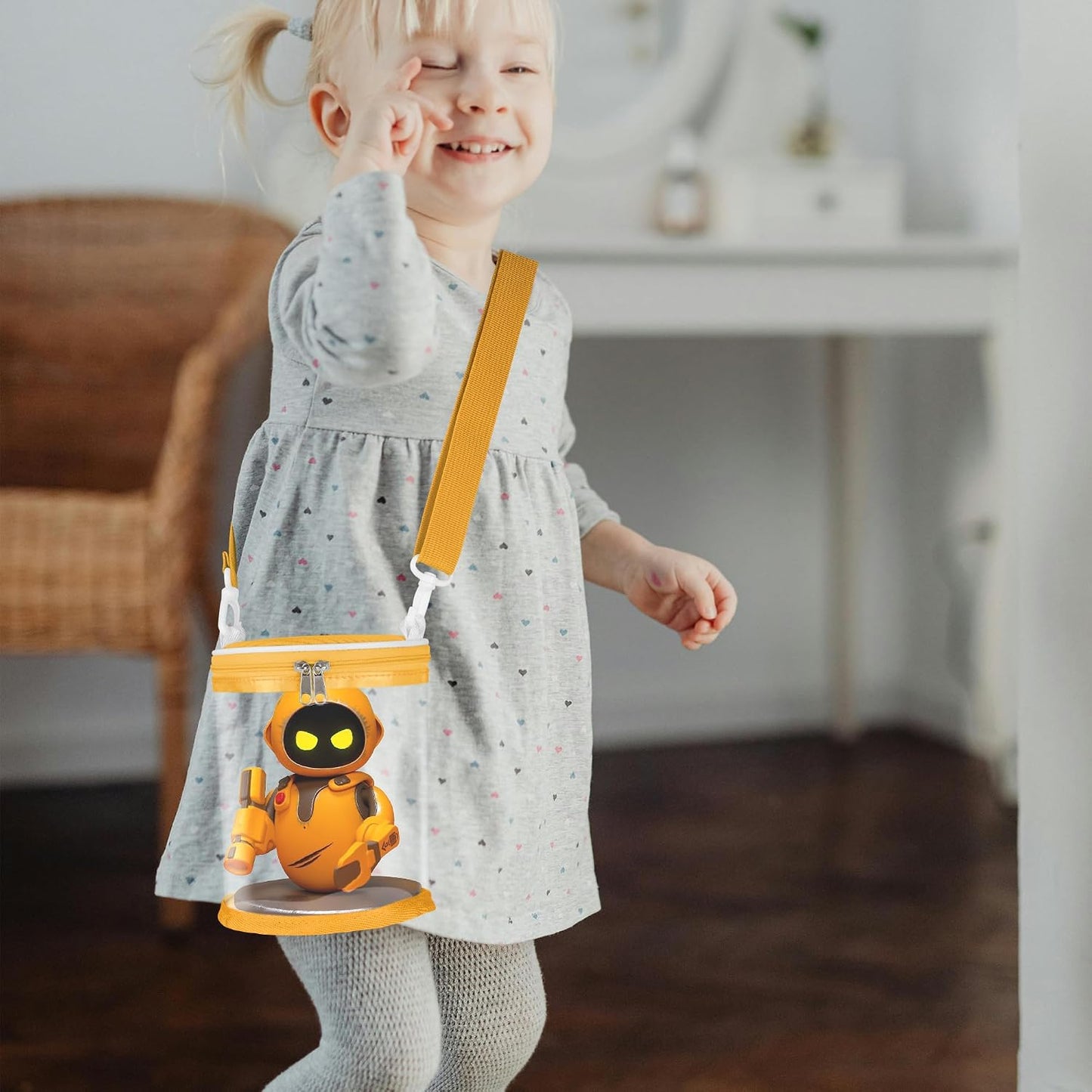 Carrying Case Compatible with Eilik DQ Robot, Yellow | Clear Bag, Display Case, Compatible with Eilik