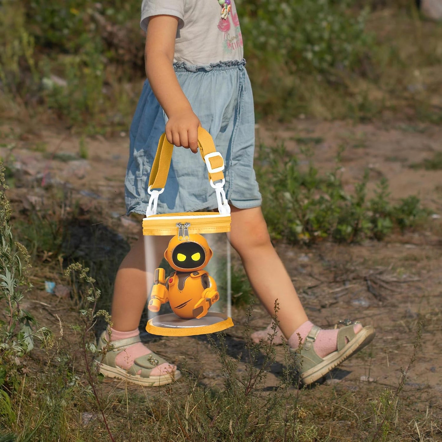 Carrying Case Compatible with Eilik DQ Robot, Yellow | Clear Bag, Display Case, Compatible with Eilik