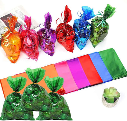 100Pcs Yellow Gift Bags，Cellophane Bags,Treat Bags,Goodie Bags,Candy Bags They are Suitable for Valentine, Birthday, Cookie Snack Packing Party Favor Supplies 6x9 inch