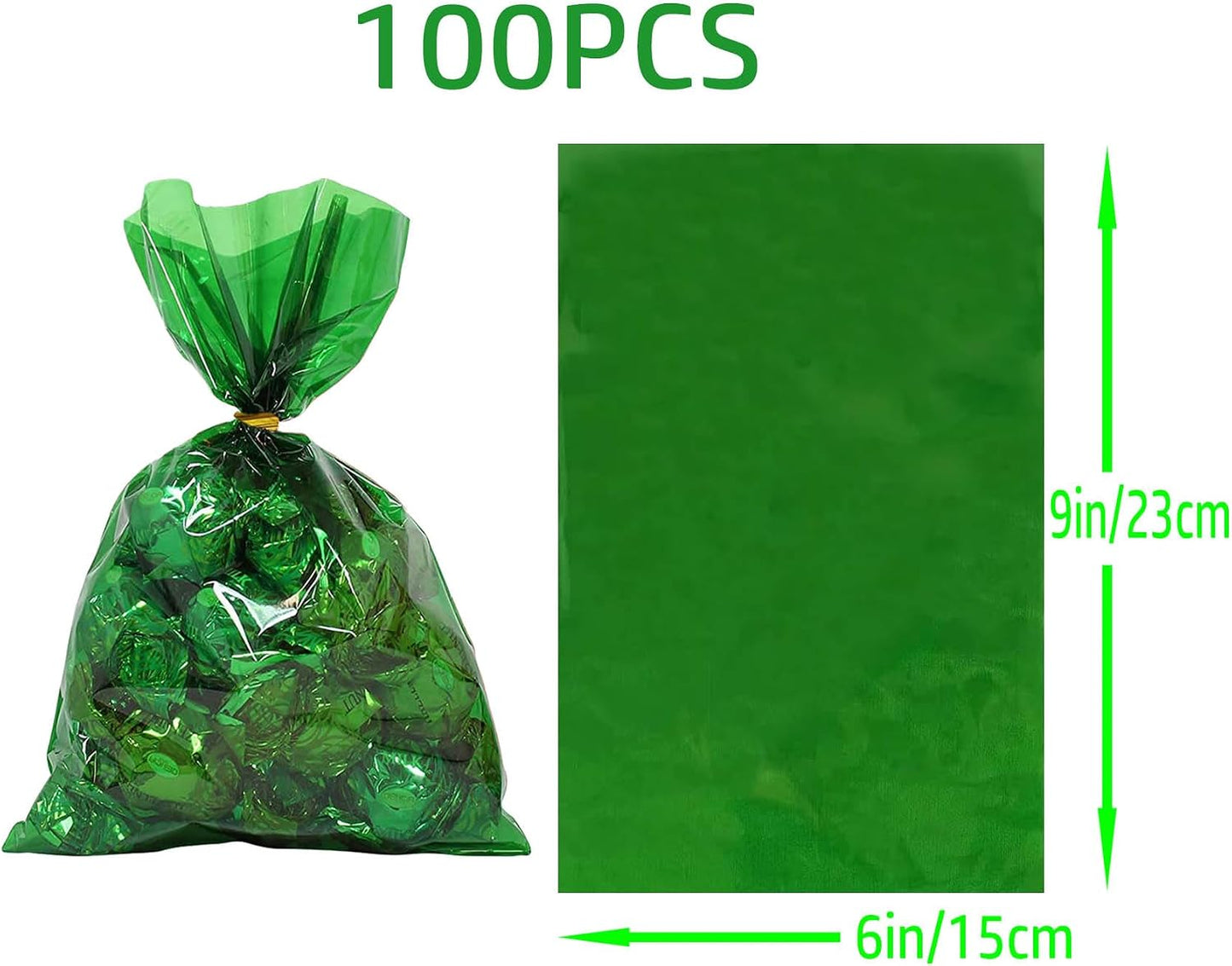 100Pcs Yellow Gift Bags，Cellophane Bags,Treat Bags,Goodie Bags,Candy Bags They are Suitable for Valentine, Birthday, Cookie Snack Packing Party Favor Supplies 6x9 inch