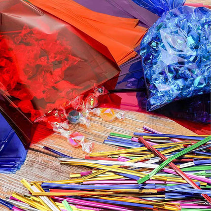 100Pcs Yellow Gift Bags，Cellophane Bags,Treat Bags,Goodie Bags,Candy Bags They are Suitable for Valentine, Birthday, Cookie Snack Packing Party Favor Supplies 6x9 inch