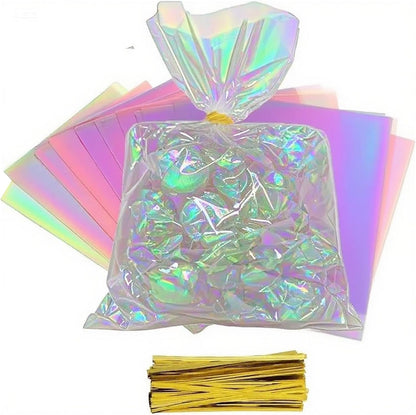 100Pcs Yellow Gift Bags，Cellophane Bags,Treat Bags,Goodie Bags,Candy Bags They are Suitable for Valentine, Birthday, Cookie Snack Packing Party Favor Supplies 6x9 inch