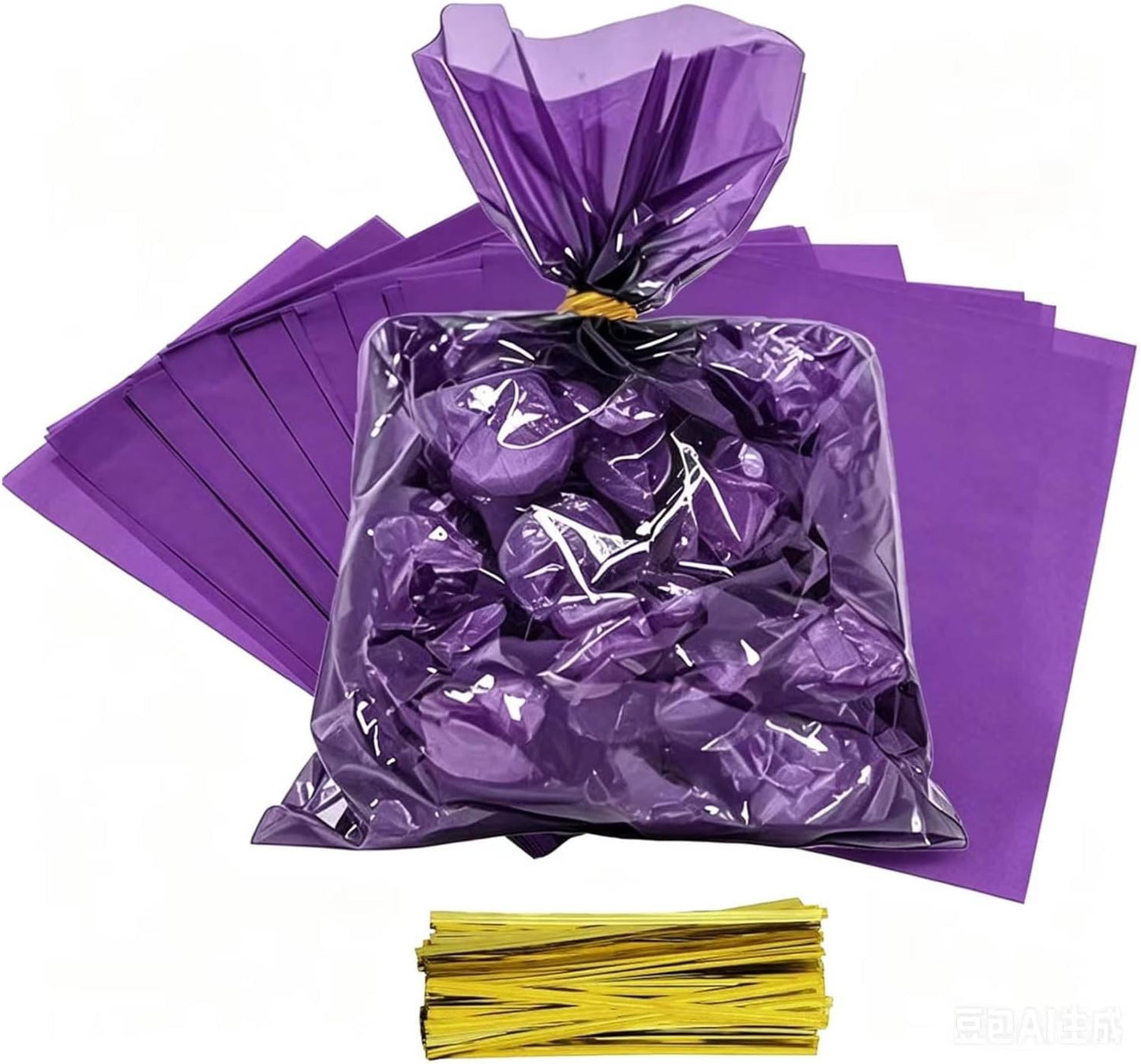100Pcs Yellow Gift Bags，Cellophane Bags,Treat Bags,Goodie Bags,Candy Bags They are Suitable for Valentine, Birthday, Cookie Snack Packing Party Favor Supplies 6x9 inch