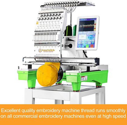 Huge Spool Embroidery Thread-Canary Yellow Fits Janome Color | Single Spool, 40WT, Polyester, 5000M/5500YD for Commercial Machines, Use a Thread Stand to Work with Home Embroidery Machine