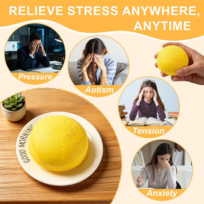 Slow Rising Squishy Bread, Sensory Fidget Toys for Adults & Teens Stress Relief Anxiety Melt, Realistic Butter Scented Squishy Soft Foam Toy for Office Desk Calming Gifts(Yellow-Round)