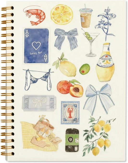 Lemon Summer Beach Notebook Journal 5.5x8.3 | Lemon Gifts for Women Teen Girls Kids Notebooks for College Work School Office Note Taking