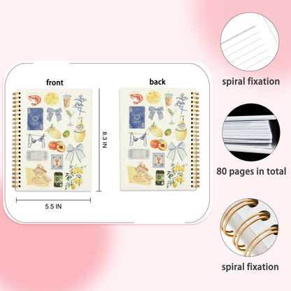 Lemon Summer Beach Notebook Journal 5.5x8.3 | Lemon Gifts for Women Teen Girls Kids Notebooks for College Work School Office Note Taking