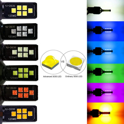 2x HB3 H10 9005 9145 LED Fog Light Bulb for Powersports Advanced 3030 SMD Bright Colorful Daytime Running DRL Lamp, Amber Yellow