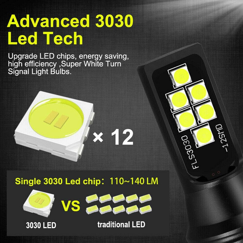 2x HB3 H10 9005 9145 LED Fog Light Bulb for Powersports Advanced 3030 SMD Bright Colorful Daytime Running DRL Lamp, Amber Yellow