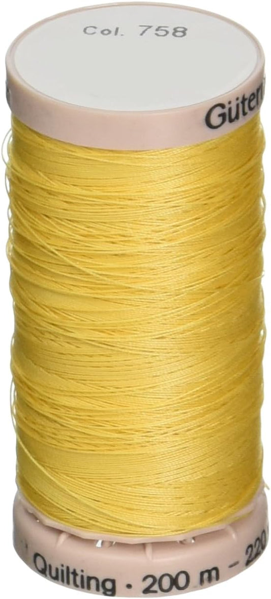 45 wt. Quilting Thread 200 M (220 Yds) - Yellow #758