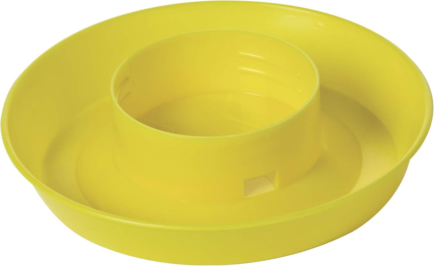 ® Screw-On Poultry Waterer Base | Heavy Duty Plastic Water Tray for Container | Chicken Waterer Screw on Base | 1 Quart (Yellow, Pack of 1)