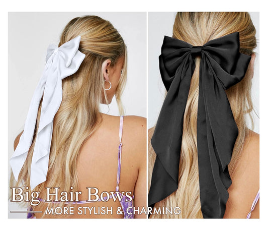 Hair Bows for Women Girls 8 PCS Hair Ribbon Bow Hair Clips with Long Tails Vintage Hair Accessories for Women Gifts
