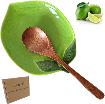 Ceramic Spoon Rest for Stove Top & Kitchen Counter Spoon Holder for Stove & Cooking Spoon Holder for Ladle Cute Coffee Spoon Rest Utensil Rest Spatula Rest, Lemon Kitchen Decor & Accessories (Yellow)