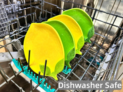 Ceramic Spoon Rest for Stove Top & Kitchen Counter Spoon Holder for Stove & Cooking Spoon Holder for Ladle Cute Coffee Spoon Rest Utensil Rest Spatula Rest, Lemon Kitchen Decor & Accessories (Yellow)